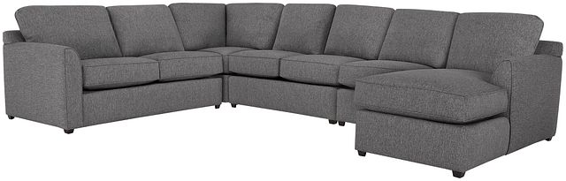 Asheville Gray Fabric Right Chaise Memory Foam Sleeper Sectional (0)