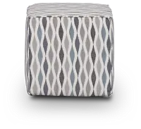 Ohgee Blue Fabric Accent Pouf