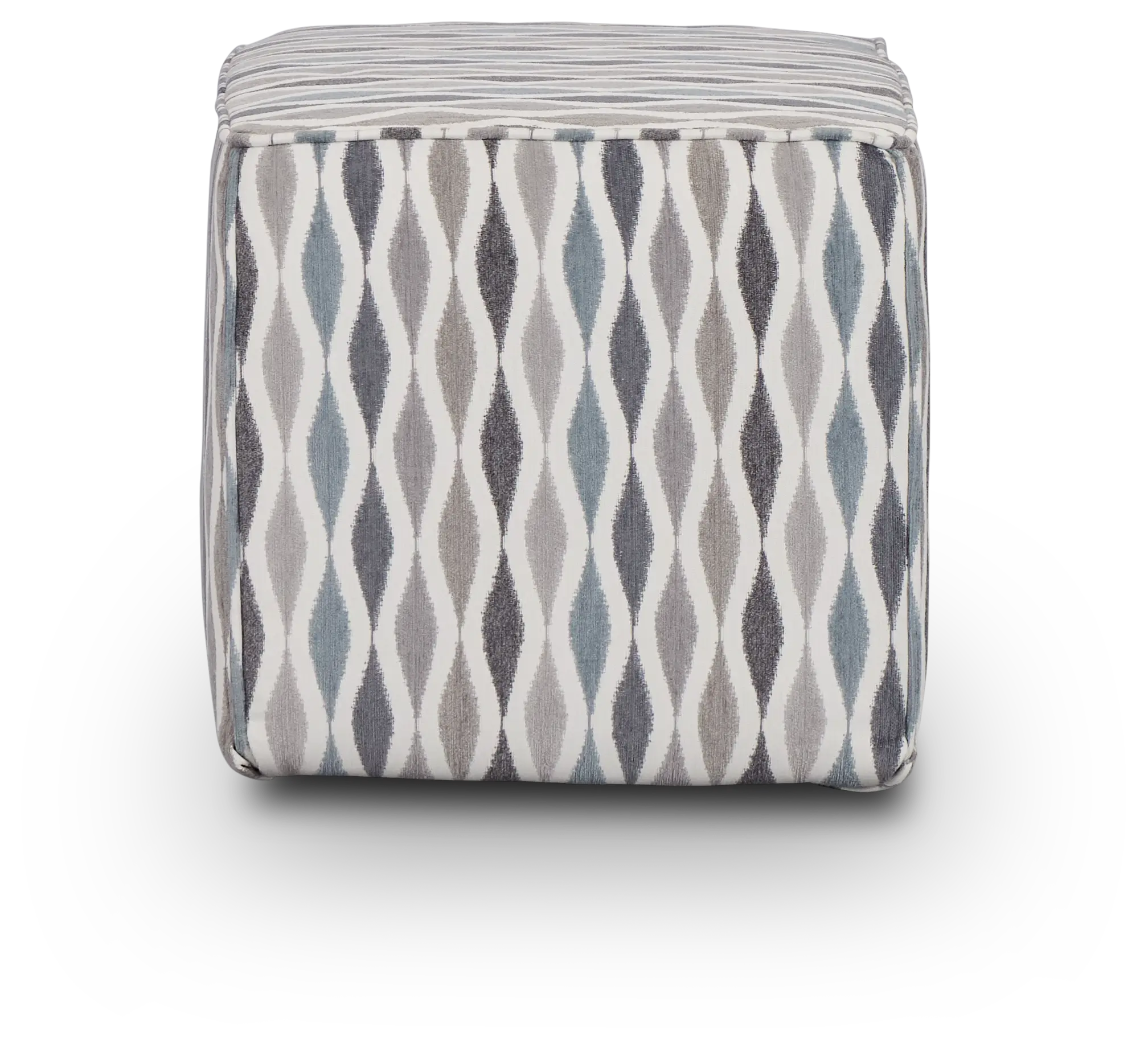 Ohgee Blue Fabric Accent Pouf Ohgee Blue Fabric Accent Pouf
