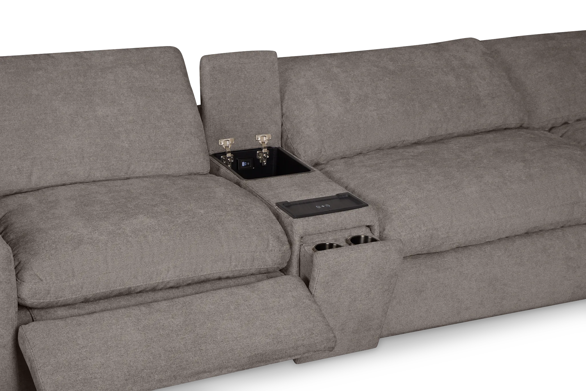 Drift Dark Gray Fabric Large Dual Power Reclining Two-arm Sectional