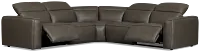 Ryland Dark Gray Lthr/vinyl Small Two-arm Power Reclining Sectional
