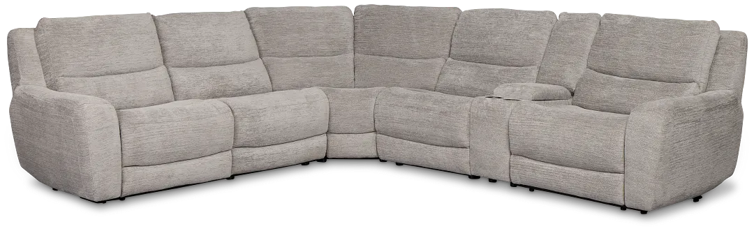 Bennett Gray Fabric Medium Dual Power 2-arm Reclining Sectional