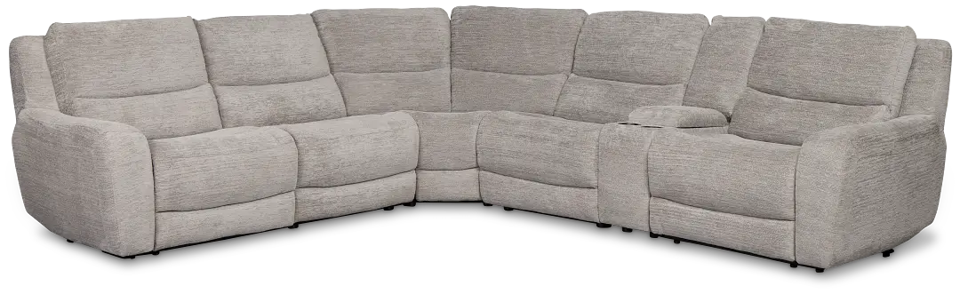 Bennett Gray Fabric Medium Dual Power 2-arm Reclining Sectional Bennett Gray Fabric Medium Dual Power 2-arm Reclining Sectional