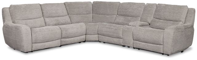 Bennett Gray Fabric Medium Dual Power 2-arm Reclining Sectional