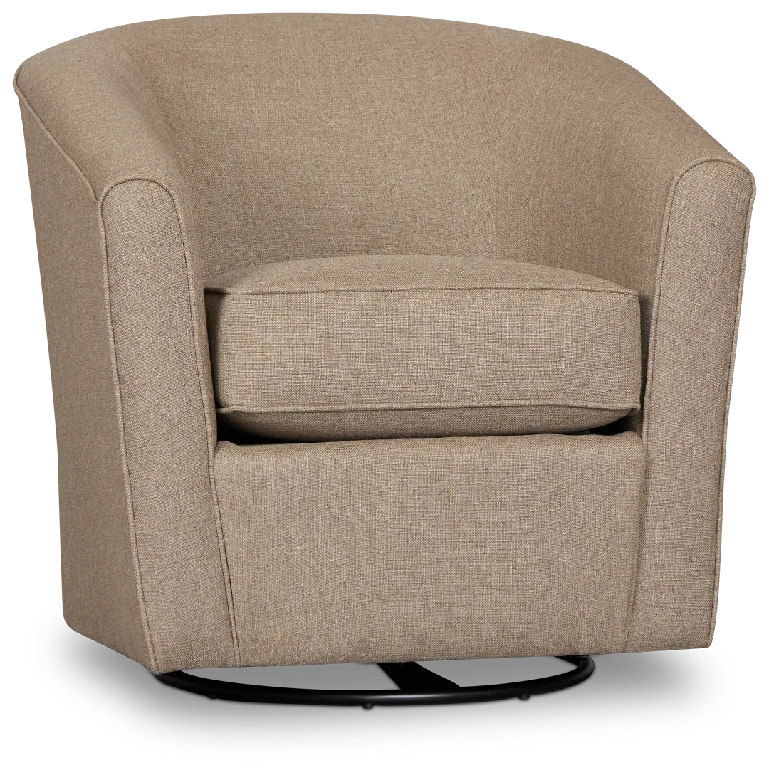 Tate Brown Fabric Swivel Chair