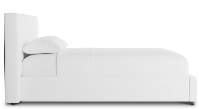 Grayton Suave White 44" Upholstered Platform Bed