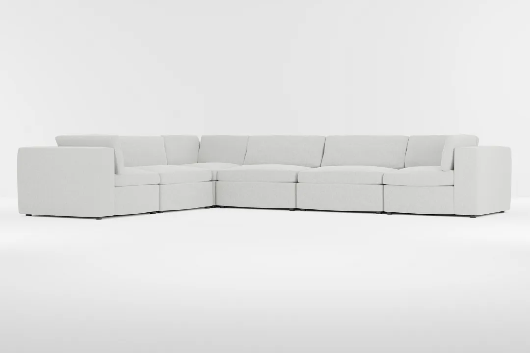 Destin Delray Pewter Fabric 6-piece Modular Sectional