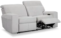Callum Light Gray Fabric 2-piece Modular Power Reclining Sofa