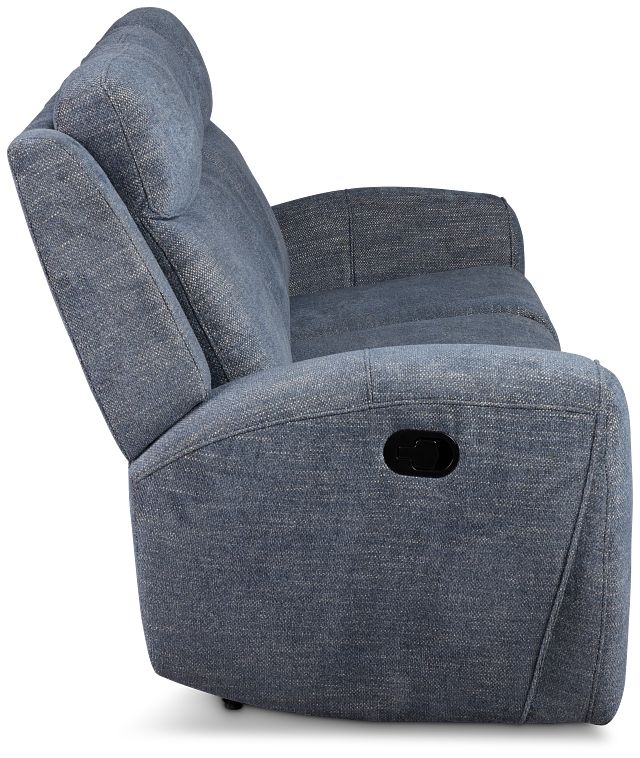 Walker Blue Fabric Reclining Sofa