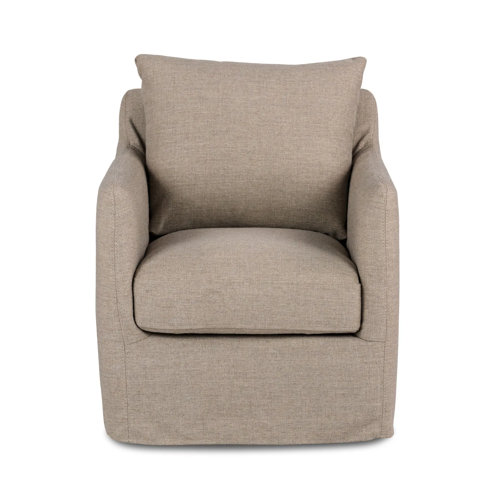 Four Hands Mika Taupe Slipcover Swivel Accent Chair