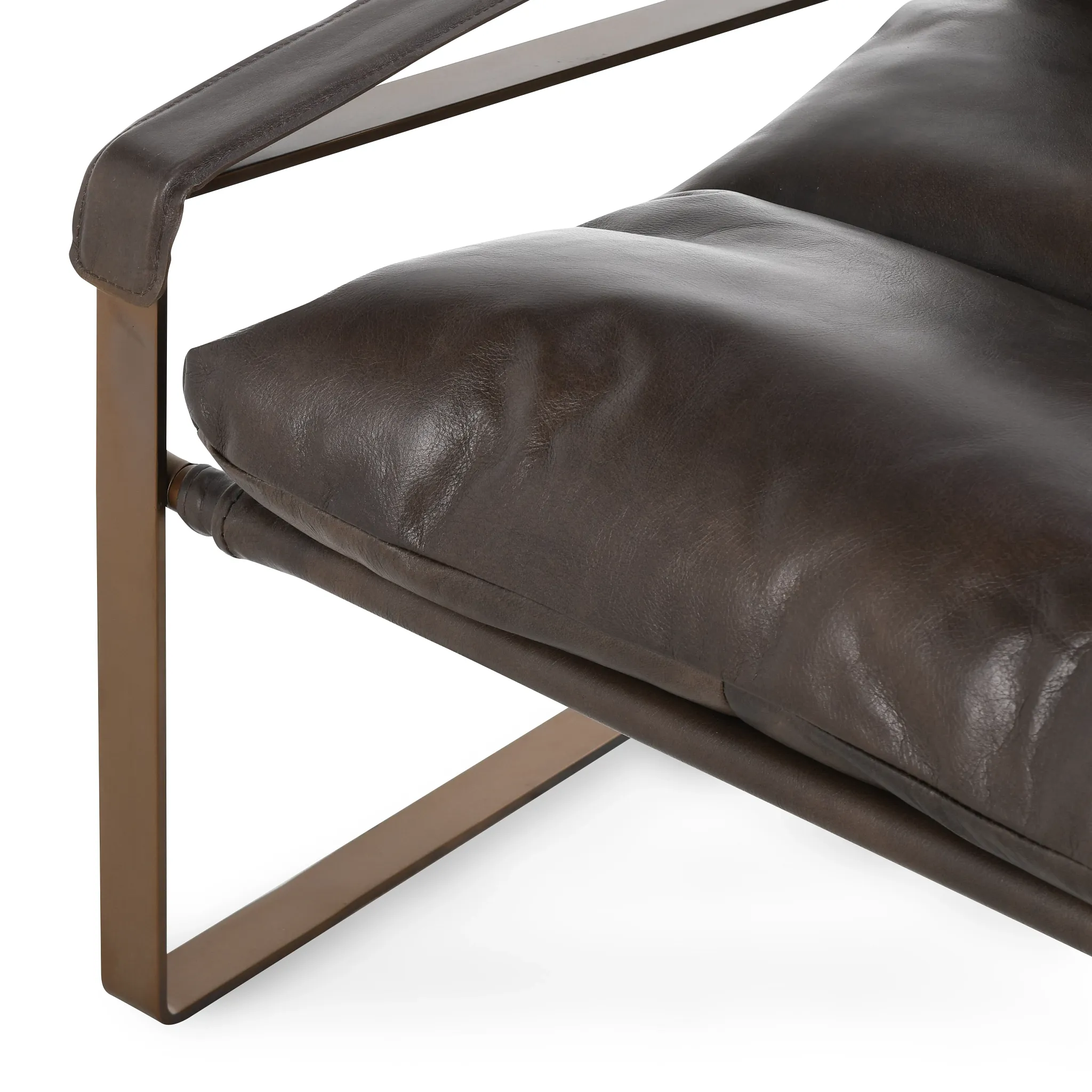 Times Brown Leather Accent Chair