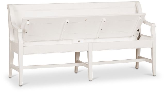 Heron Cove White Storage Dining Bench