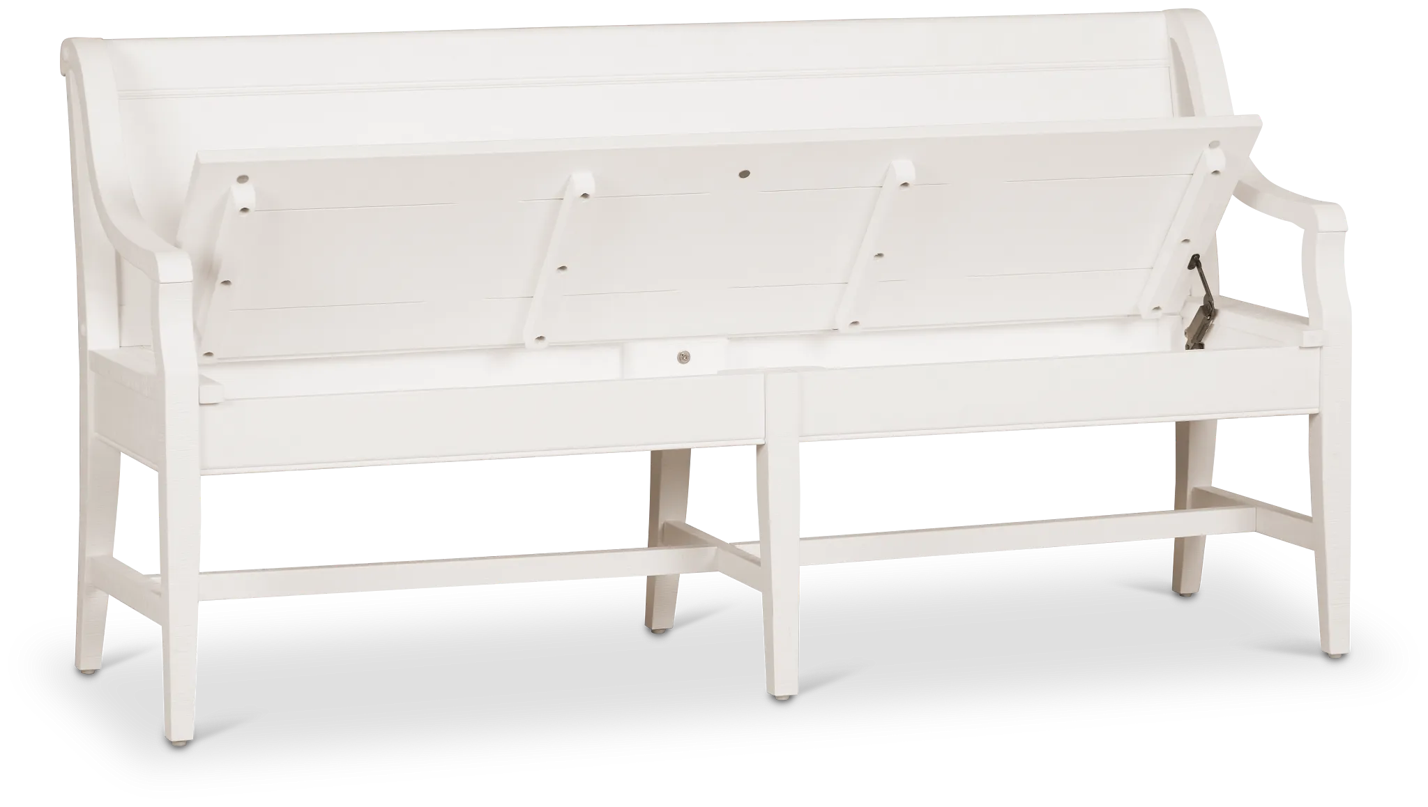 Heron Cove White Storage Dining Bench
