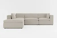 Destin Elevation Khaki Fabric 5pc Bumper Sectional