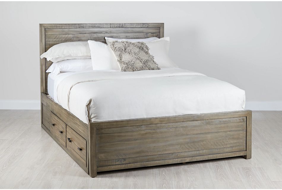 Seattle Gray Wood Platform Storage Bed, Queen (0)