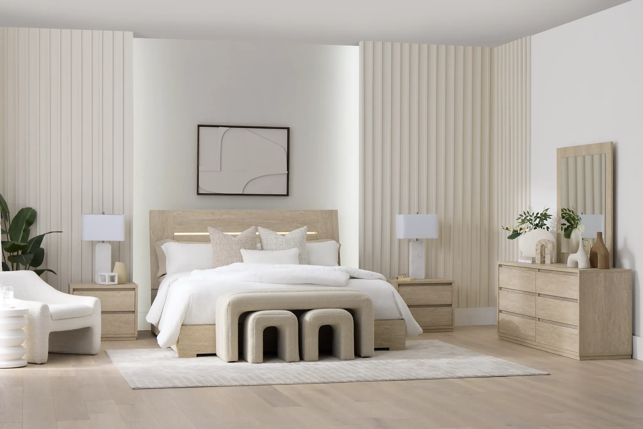 Malta Light Gray Panel Bed