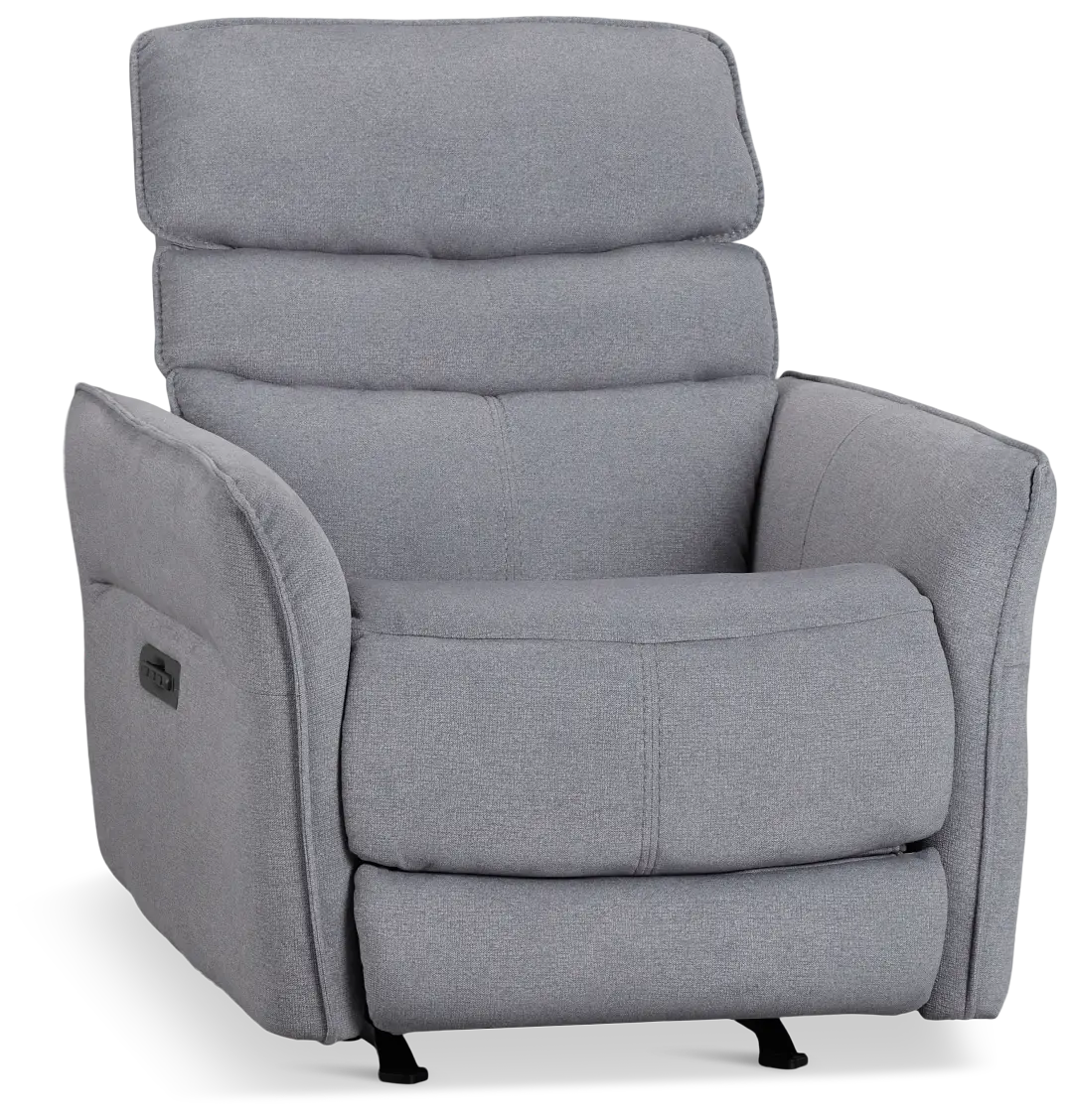 Preston Gray Fabric Power Recliner With Heat And Massage Preston Gray Fabric Power Recliner With Heat And Massage