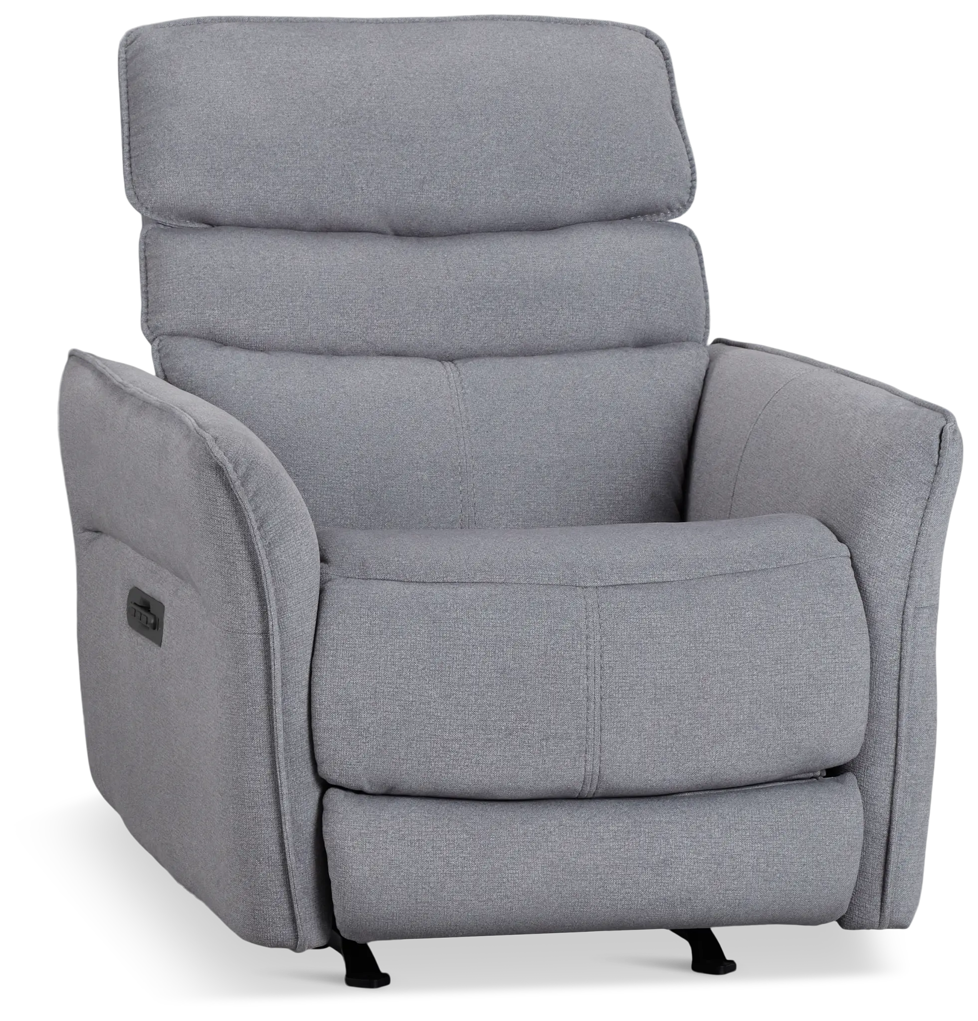 Preston Gray Fabric Power Recliner With Heat And Massage Preston Gray Fabric Power Recliner With Heat And Massage