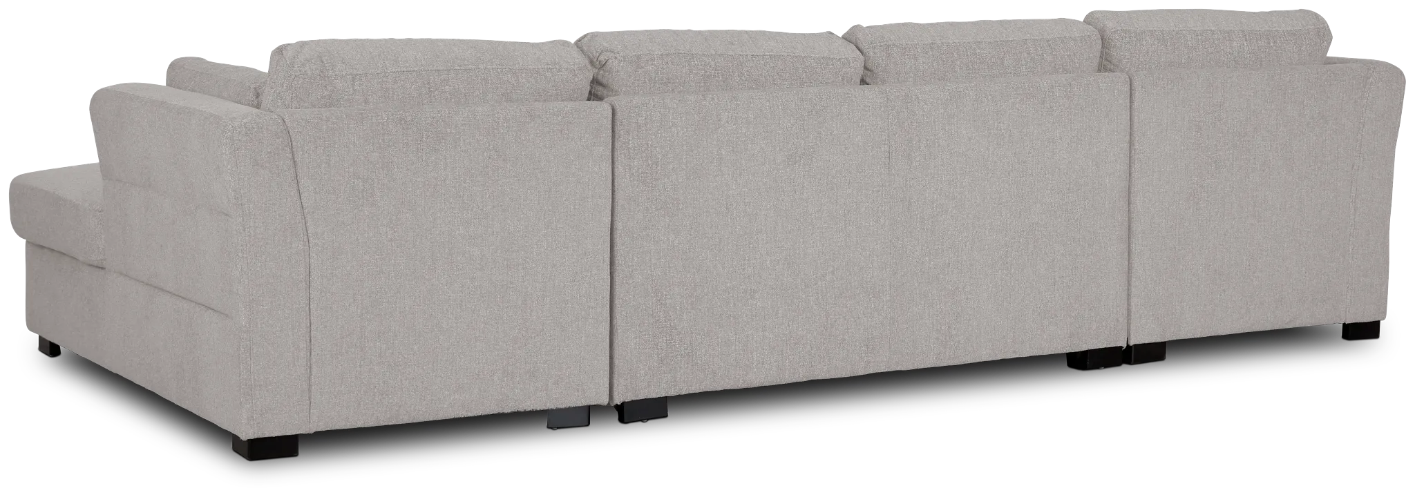 Amber Light Gray Fabric Double Chaise Sleeper Storage Sectional