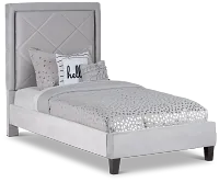 Collin Dark Gray Velvet Platform Bed