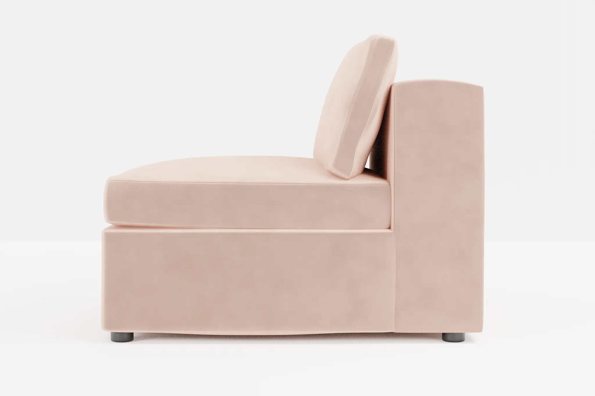 Destin Joya Light Pink Velvet Armless Chair Destin Joya Light Pink Velvet Armless Chair