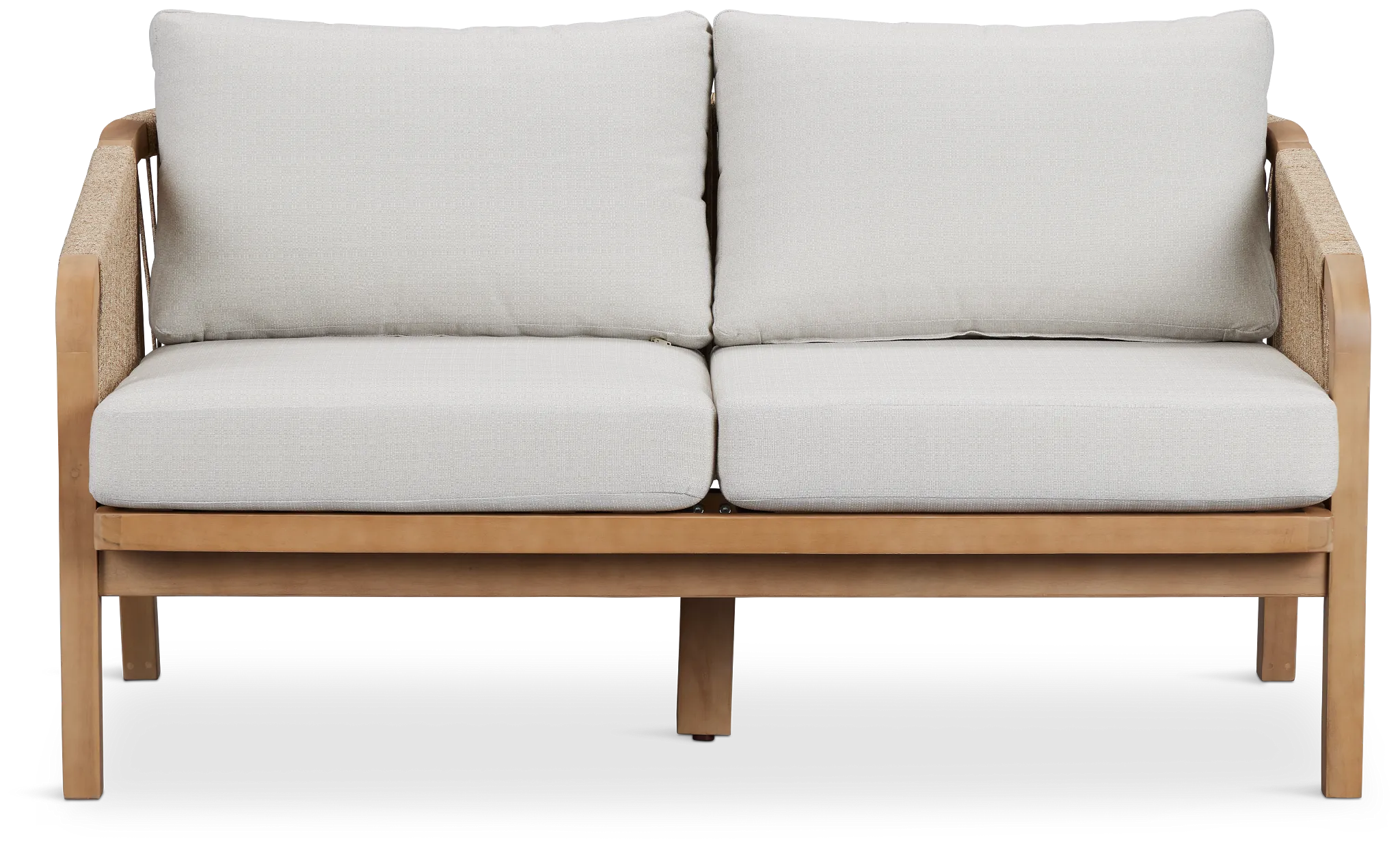 Laguna Light Tone Loveseat With Gray Cushions