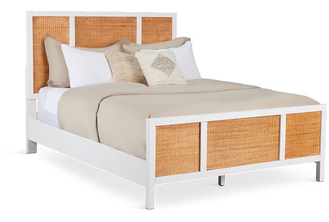 Venice White Woven Panel Bed