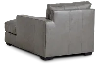 Dawkins Gray Leather Right Chaise