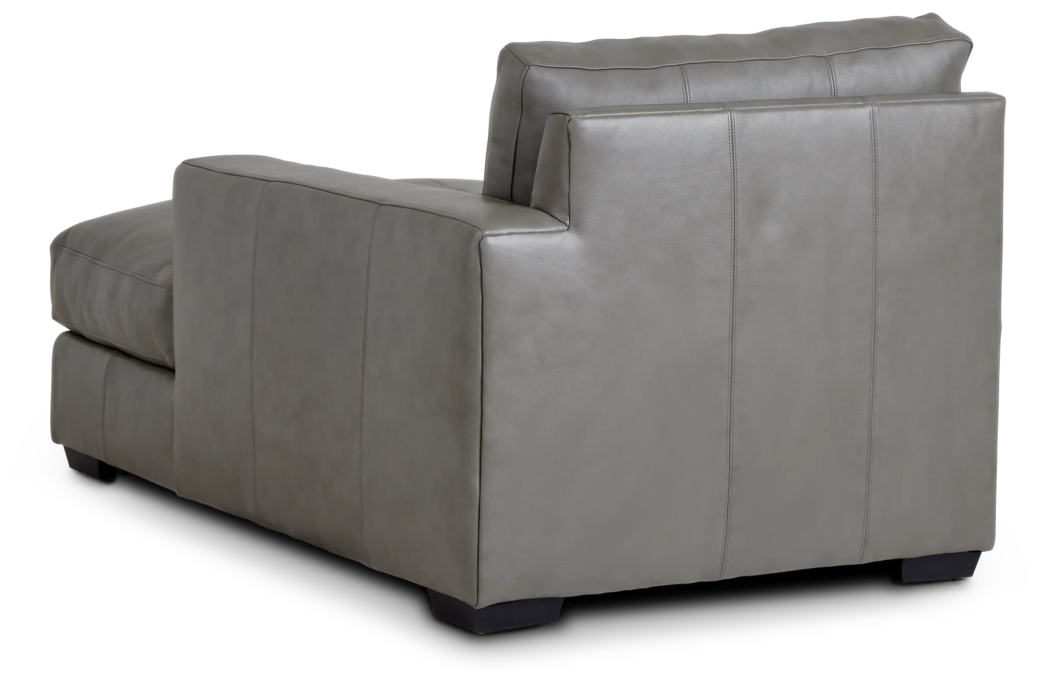 Dawkins Gray Leather Right Chaise