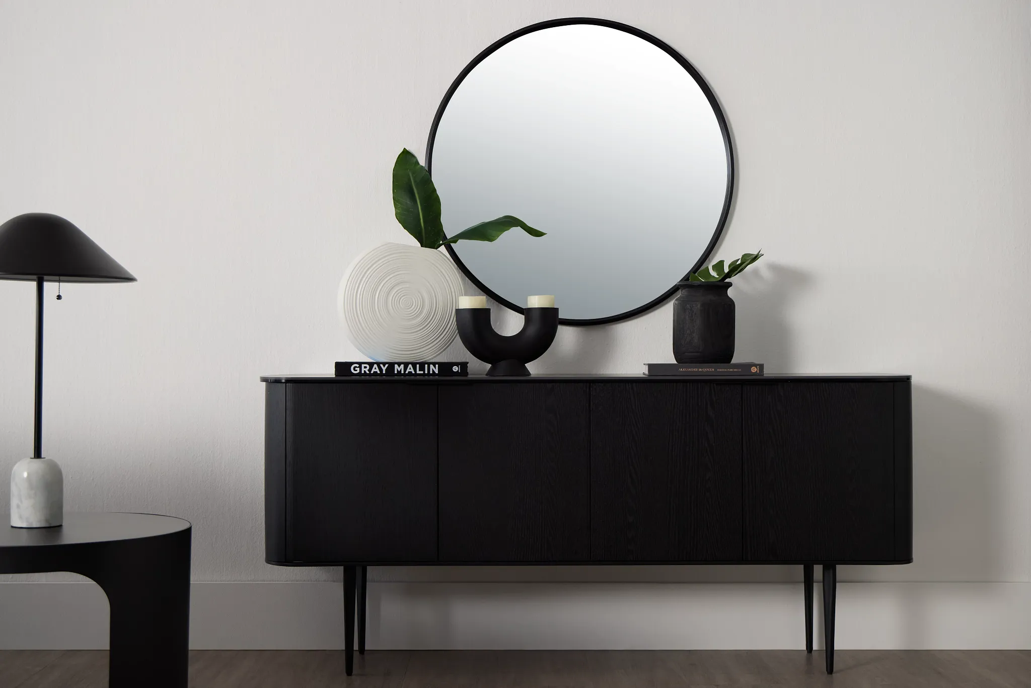 Kayden Black Four-door Cabinet