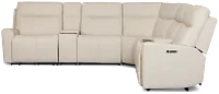 Flexsteel Sterling Ivory Lthr/vinyl Large Dual Power Reclining Two-arm Sectional