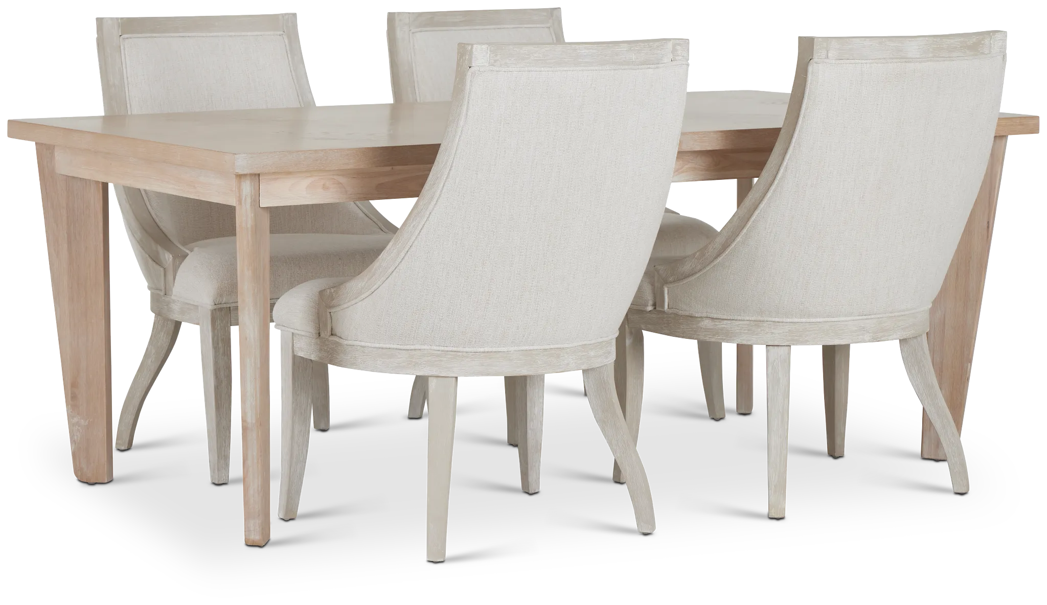 Boca Grande Light Tone Table & 4 Curved Chairs