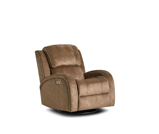 Jack Dark Taupe Micro Power Swivel Glider Recliner (3)