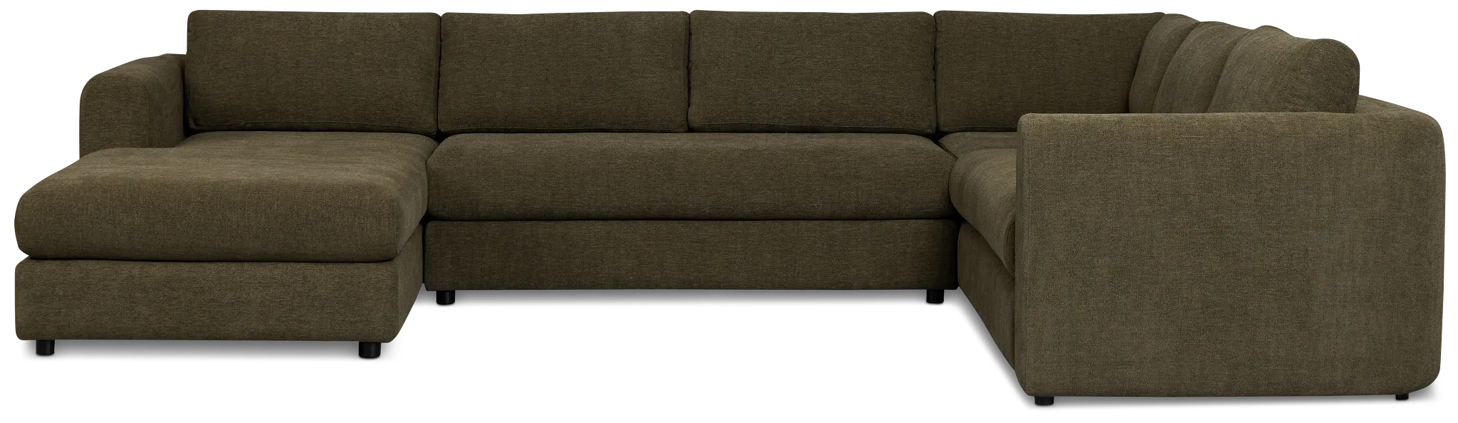 Alma Dark Green Fabric Medium Left Chaise Sectional