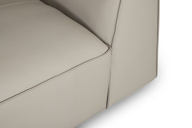 Blanca Gray Leather 5-piece Bumper Sectional