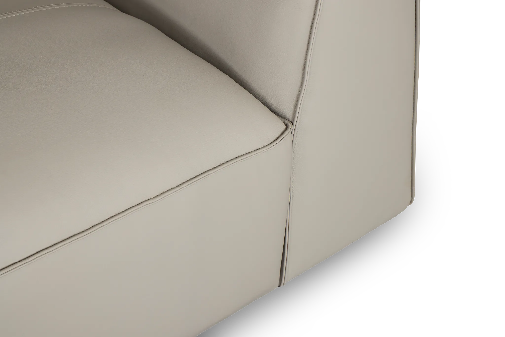 Blanca Gray Leather 5-piece Bumper Sectional