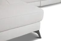 Pearson White Leather Left Bumper Sectional