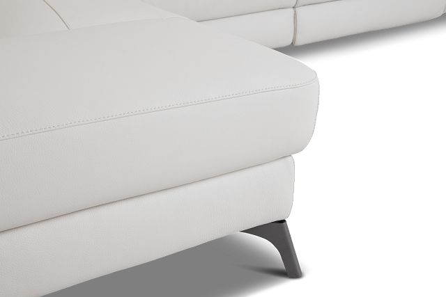 Pearson White Leather Left Bumper Sectional