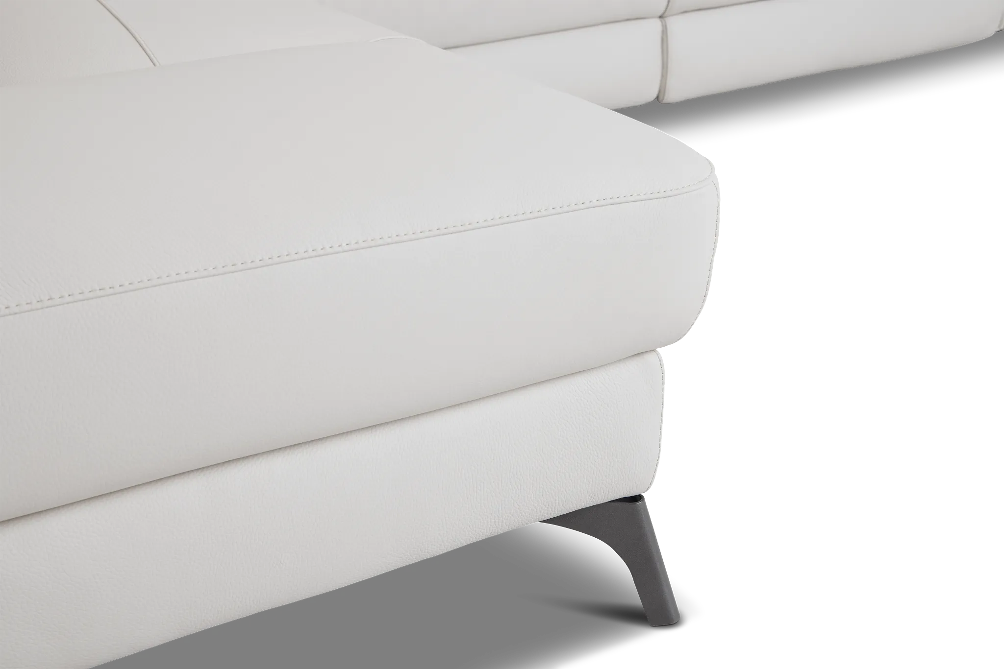 Pearson White Leather Left Bumper Sectional