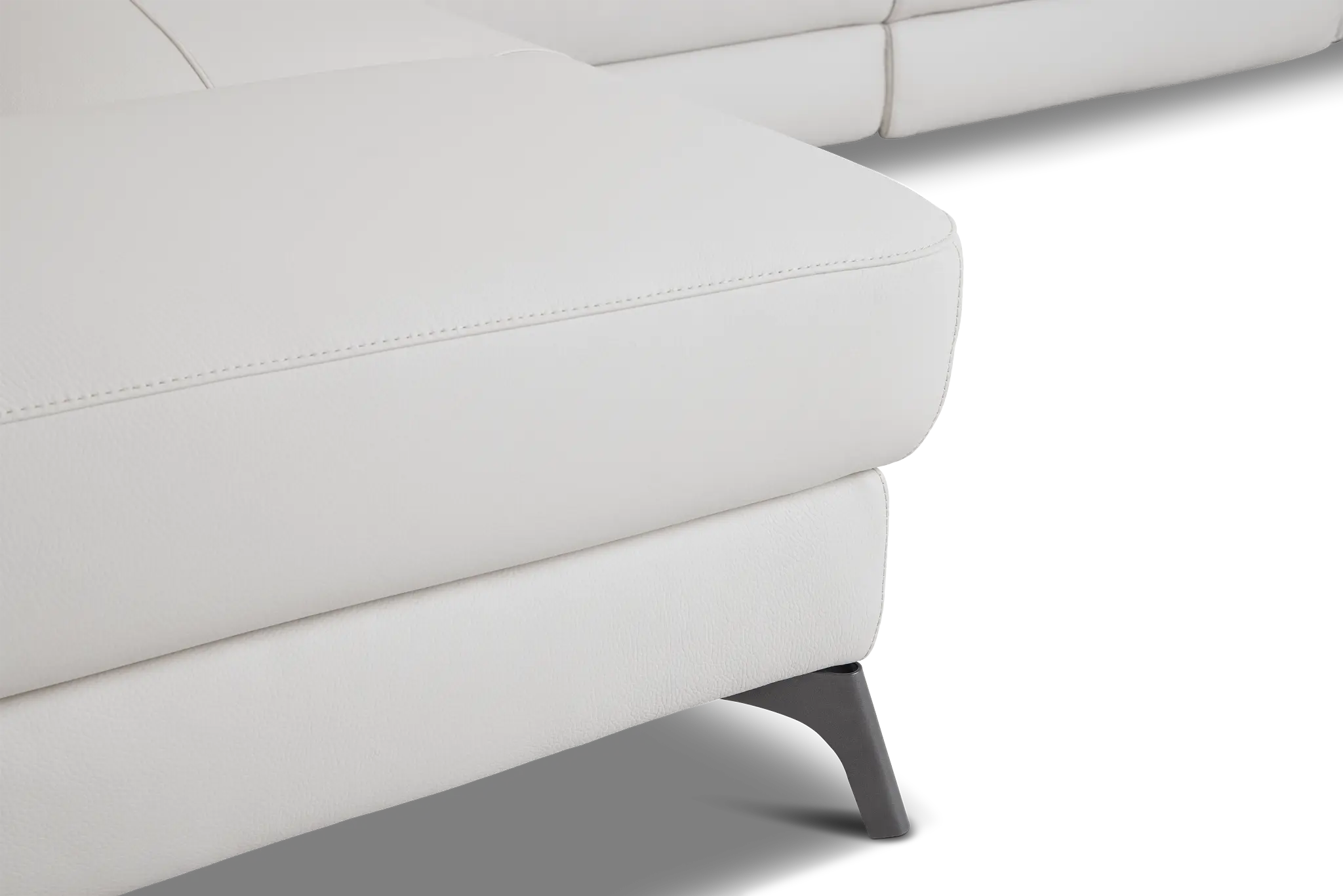 Pearson White Leather Left Bumper Sectional Pearson White Leather Left Bumper Sectional