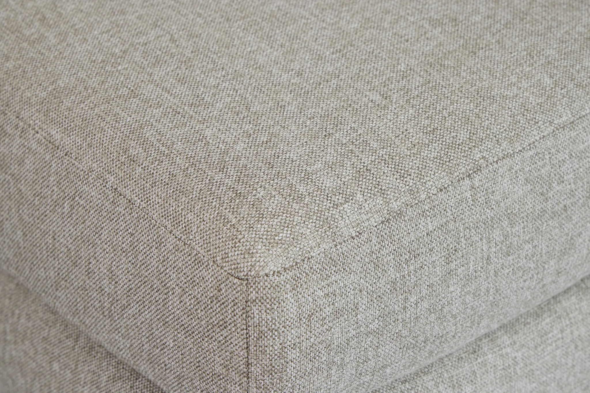 Noah Khaki Fabric Ottoman