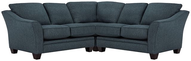 Avery Dark Blue Fabric Small Two-arm Sectional (0)
