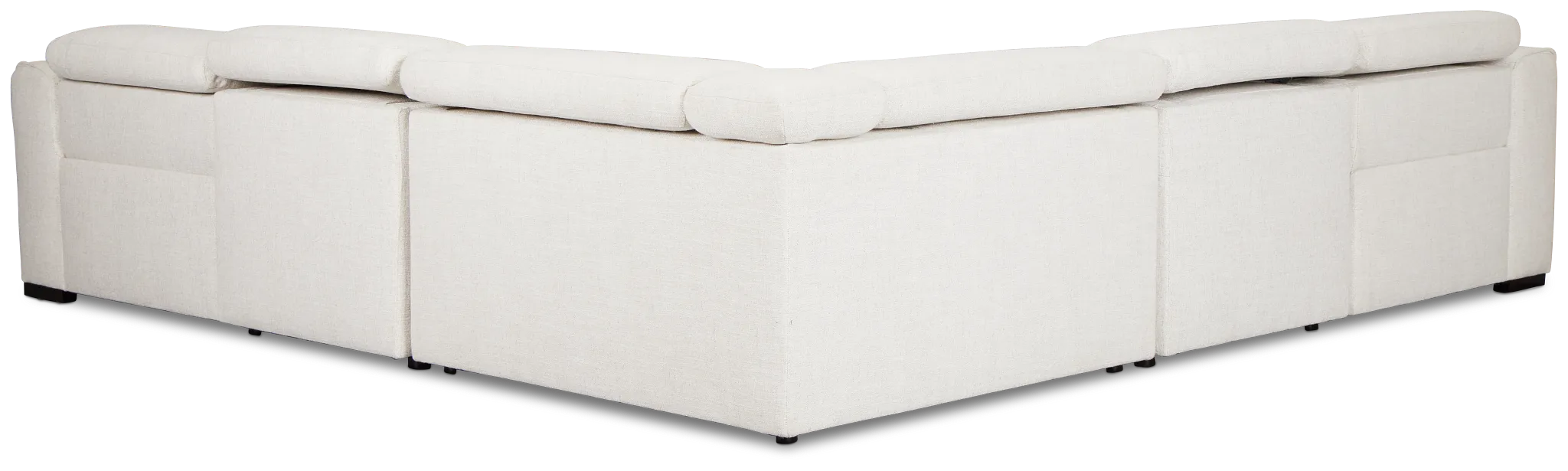 Ellis Light Beige Fabric Small Two-arm Power Reclining Sectional