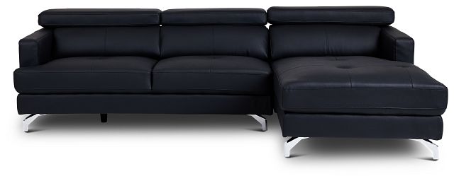 Marquez Black Micro Right Chaise Sectional