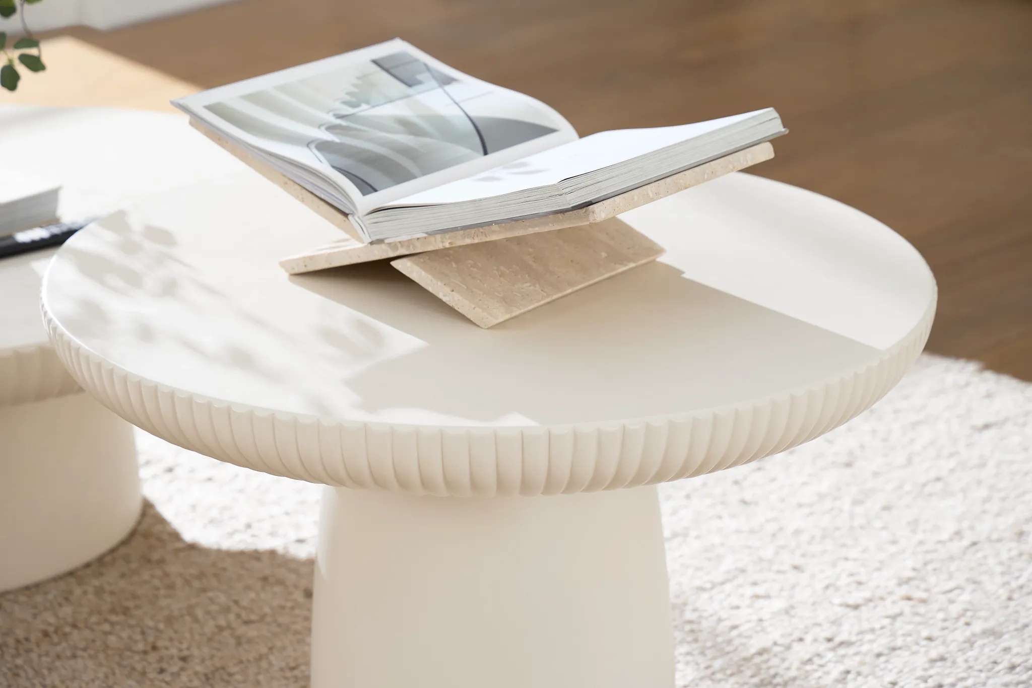 Cypress White Large Round Coffee Table