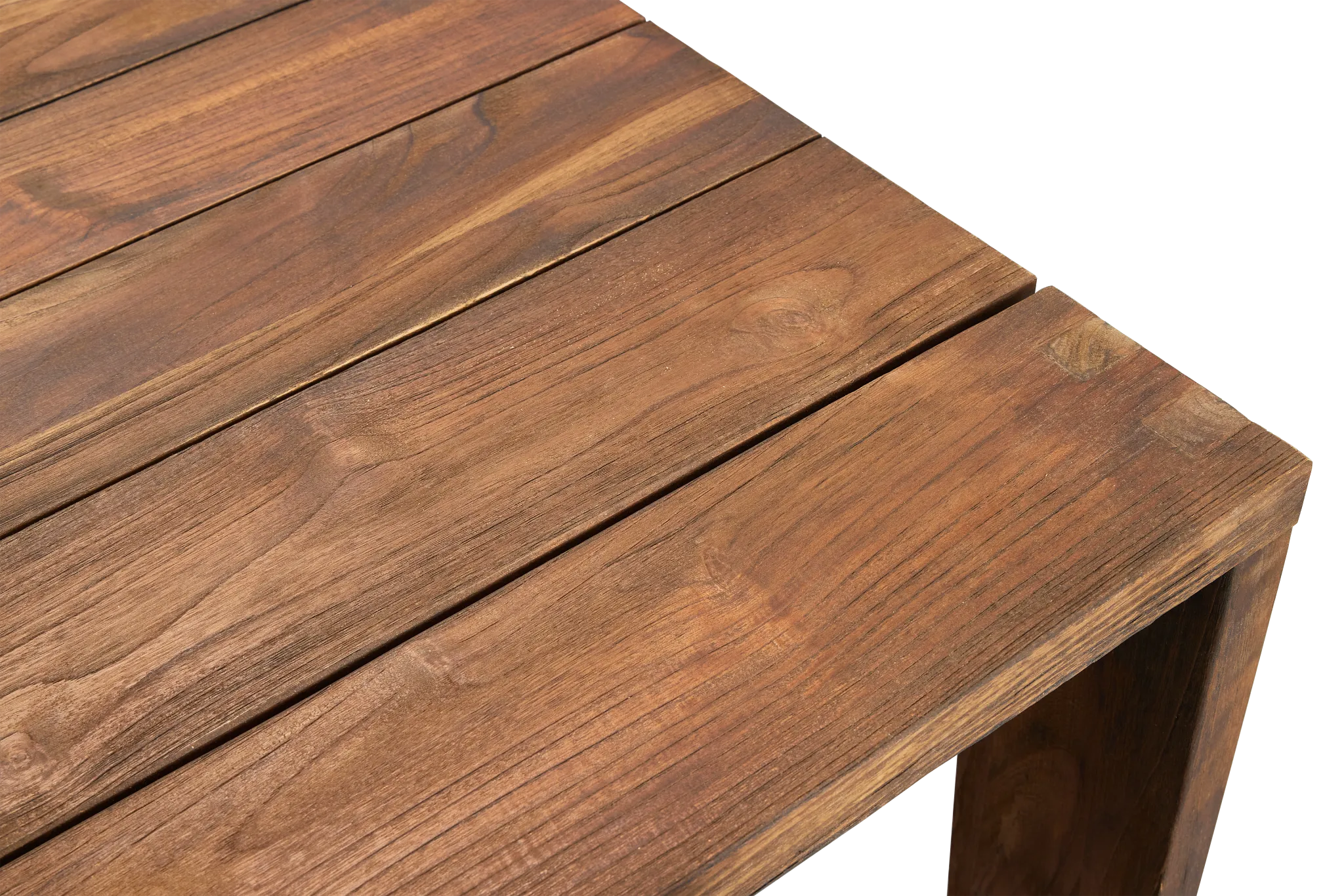 Linear Teak 70" Teak Table & 4 Teak Sling Side Chairs