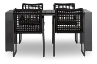 Sunrise Dark Gray 65" Rectangular Table & 4 Aluminum Arm Chairs