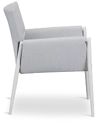 Barbados White Aluminum Sling Arm Chair