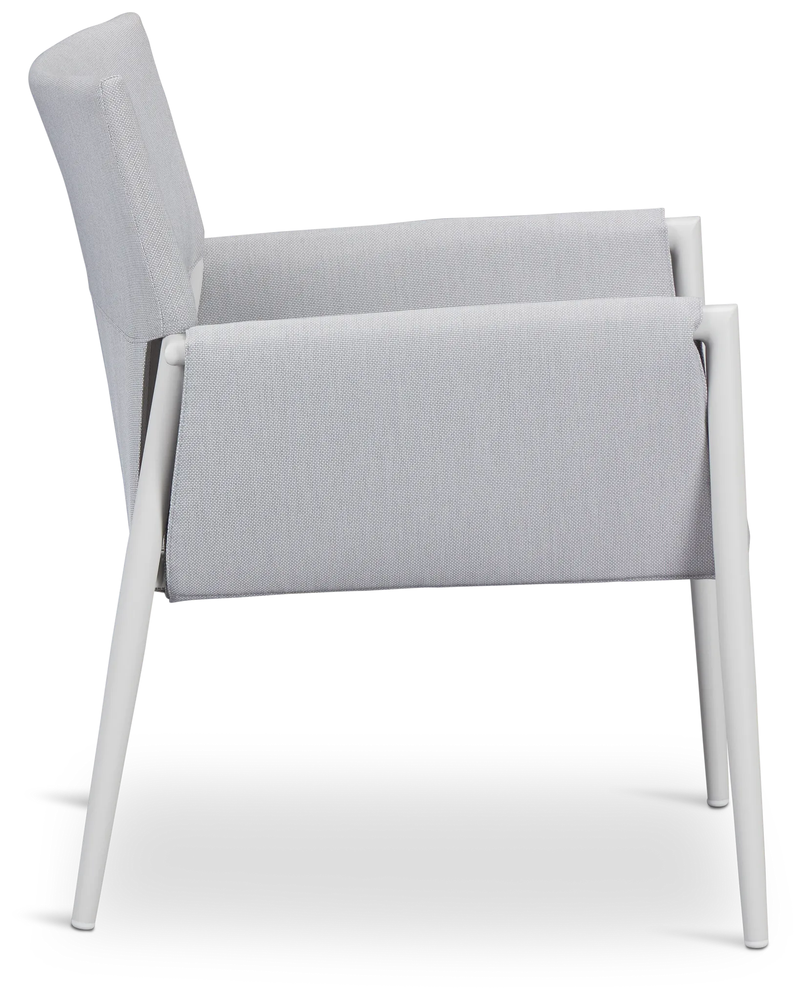 Barbados White Aluminum Sling Arm Chair