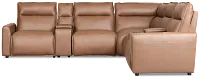 Edison Dark Brown Leather/vinyl Large Dual Power Reclining 2-arm Sectional